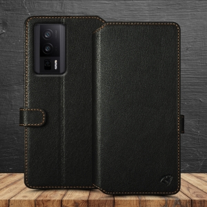 Чехол книжка Stenk Premium Wallet для Xiaomi Poco F5 Pro Чёрный