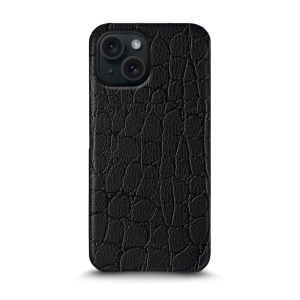 Шкіряна накладка Stenk Reptile Cover для Apple iPhone 15 Plus Чорна