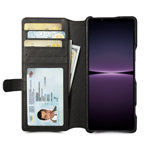 чехол-кошелек на Sony Xperia 1 IV Черный Stenk Premium Wallet фото 2
