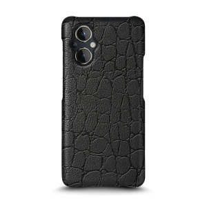 Кожаная накладка Stenk Reptile Cover для OnePlus Nord N20 5G Чёрная
