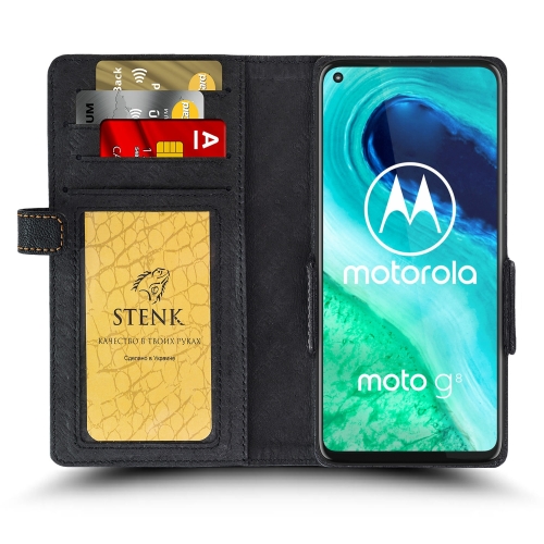 чохол-книжка на Motorola Moto G8 Чорний Stenk Wallet фото 2