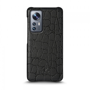 Кожаная накладка Stenk Reptile Cover для Xiaomi 12X 5G Чёрная