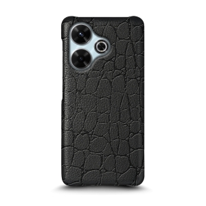 Кожаная накладка Stenk Reptile Cover для Xiaomi Redmi 13 Черный