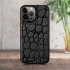 Кожаная накладка Stenk Reptile Cover для Apple iPhone 13 Pro Чёрная