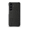 Кожаная накладка Stenk Reptile Cover для Samsung Galaxy S25 FE Чёрная