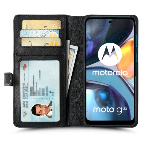 чехол-кошелек на Motorola Moto G22 Черный Stenk Premium Wallet фото 2
