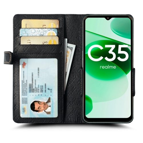 чехол-книжка на Realme C35 Черный Stenk Wallet фото 2
