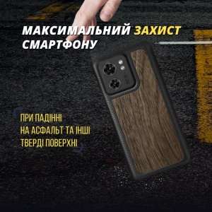 Кожаная накладка Stenk WoodBacker для Motorola Edge (2023) Чёрный