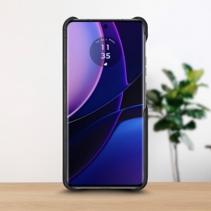 Кожаная накладка Stenk WoodBacker для Motorola Edge (2023) Чёрный