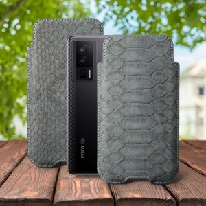 Футляр Stenk Sportage Python для Xiaomi Poco F5 Pro Серый