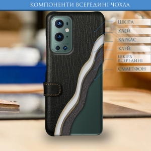Чехол книжка Stenk Premium для OnePlus 9 Pro Черный