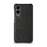 Кожаная накладка Stenk Reptile Cover для Samsung Galaxy S25 Edge Чёрная
