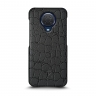 Кожаная накладка Stenk Reptile Cover для Nokia G20 Чёрная