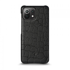 Шкіряна накладка Stenk Reptile Cover для Xiaomi 11 Lite 5G NE Чорна