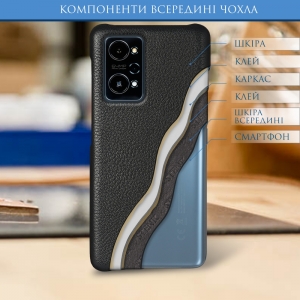 Шкіряна накладка Stenk Cover для Realme GT Neo 3T Чорна