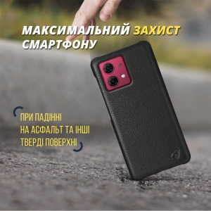 Шкіряна накладка Stenk Cover для Motorola Moto G84 Чорна