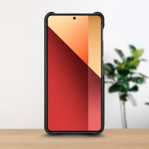 Шкіряна накладка Stenk WoodBacker для Xiaomi Redmi Note 13 Pro 4G Чорна