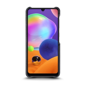 Кожаная накладка Stenk Cover для Samsung Galaxy A31 Чёрная