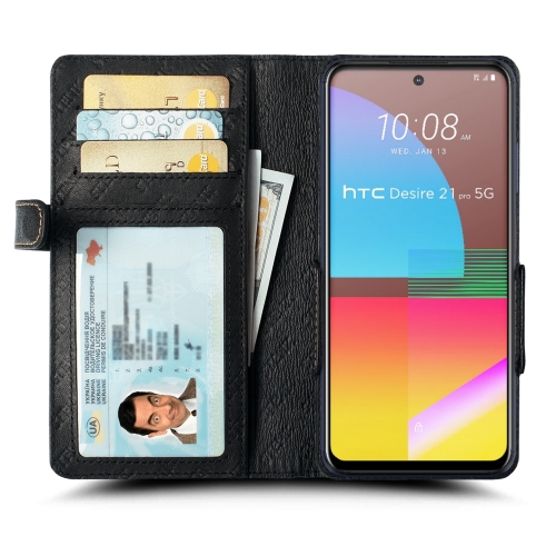 чехол-книжка на HTC Desire 21 Pro 5G Черный Stenk Wallet фото 2