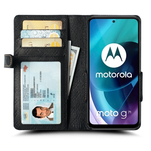 чехол-книжка на Motorola Moto G71 5G Черный Stenk Wallet фото 2
