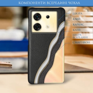 Кожаная накладка Stenk Cover для Infinix Zero 30 Чёрная
