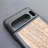Кожаная накладка Stenk WoodBacker для Google Pixel 8 Pro Чёрная