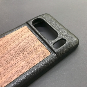 Шкіряна накладка Stenk WoodBacker для Google Pixel 8 Pro Чорна