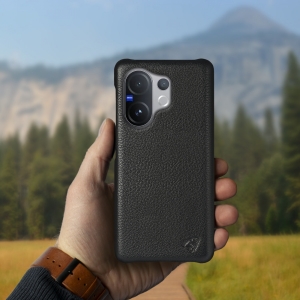 Шкіряна накладка Stenk Cover для Vivo V60 Чорний