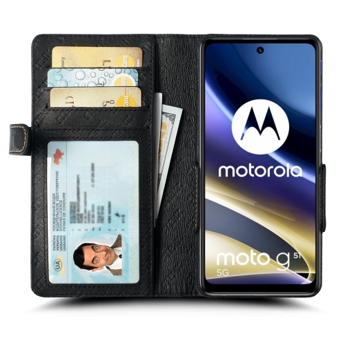 чехол-книжка на Motorola Moto G51 5G Черный Stenk Wallet фото 2