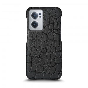 Кожаная накладка Stenk Reptile Cover для OnePlus Nord CE 2 5G Чёрная
