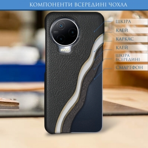 Шкіряна накладка Stenk Cover для Infinix Note 12 (2023) Чорна