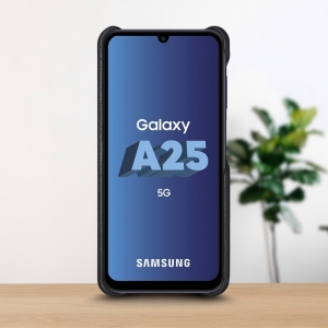 Шкіряна накладка Stenk WoodBacker для Samsung Galaxy A25 Чорна