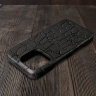 Кожаная накладка Stenk Reptile Cover для Apple iPhone 16 Pro Max Черный