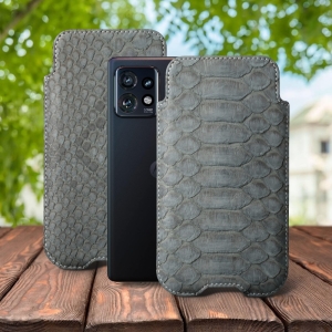 Футляр Stenk Sportage Python для Motorola Edge 40 Pro Серый