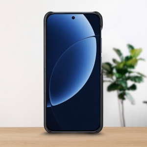 Кожаная накладка Stenk WoodBacker для Realme GT 8 Pro Чёрная