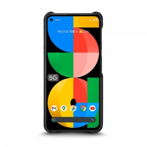 Кожаная накладка Stenk Reptile Cover для Google Pixel 5a 5G Чёрная