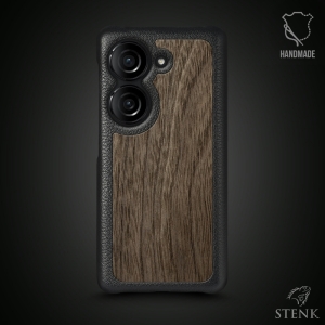 Шкіряна накладка Stenk WoodBacker для ASUS Zenfone 10 5G Чорна