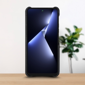 Кожаная накладка Stenk WoodBacker для TECNO Pova 5 Чёрный