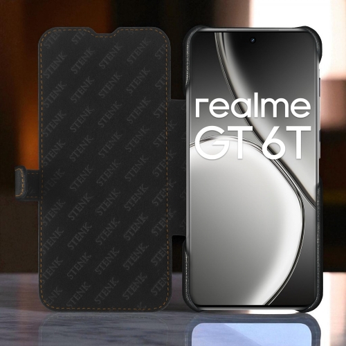 чохол-книжка на Realme GT 6T Чорний Stenk Premium фото 2
