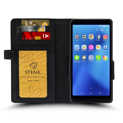 чехол-книжка на ASUS ZenFone Max Plus (M1) (ZB570TL) Черный Stenk Wallet фото 2