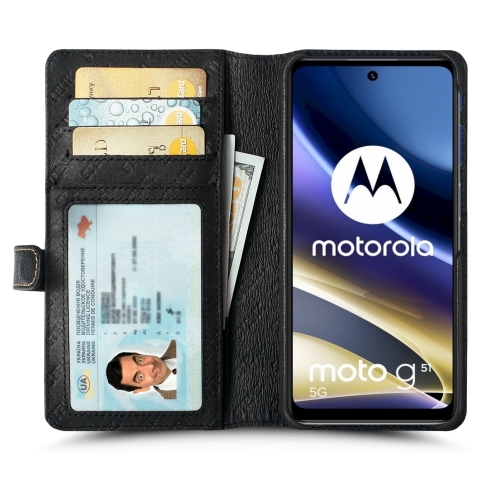 чехол-кошелек на Motorola Moto G51 5G Черный Stenk Premium Wallet фото 2