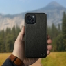 Кожаная накладка Stenk Cover для Apple iPhone 15 Чёрная