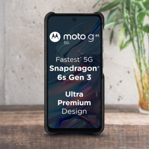 Кожаная накладка Stenk Cover для Motorola Moto G45 Черный