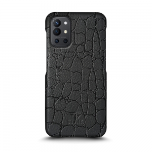 Кожаная накладка Stenk Reptile Cover для OnePlus 9R Чёрная