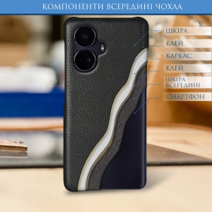 Шкіряна накладка Stenk Cover для Realme 10 Pro Plus Чорна