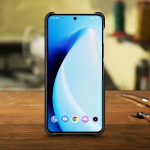 Шкіряна накладка Stenk Cover для Realme 10 Pro Plus Чорна