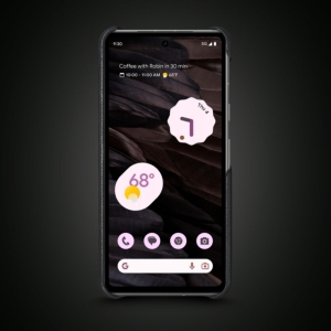 Шкіряна накладка Stenk WoodBacker для Google Pixel 7a Чорна