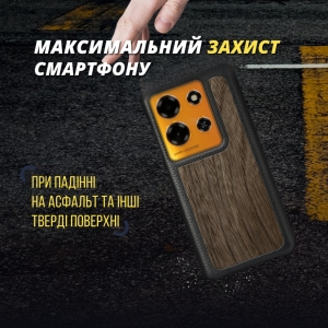Шкіряна накладка Stenk WoodBacker для Infinix Note 30i Чорний