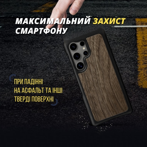 бампер на Samsung Galaxy S24 Ultra Чорний Stenk WoodBacker фото 3