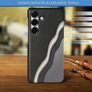 Шкіряна накладка Stenk Cover для Samsung Galaxy S25 Plus Чорний